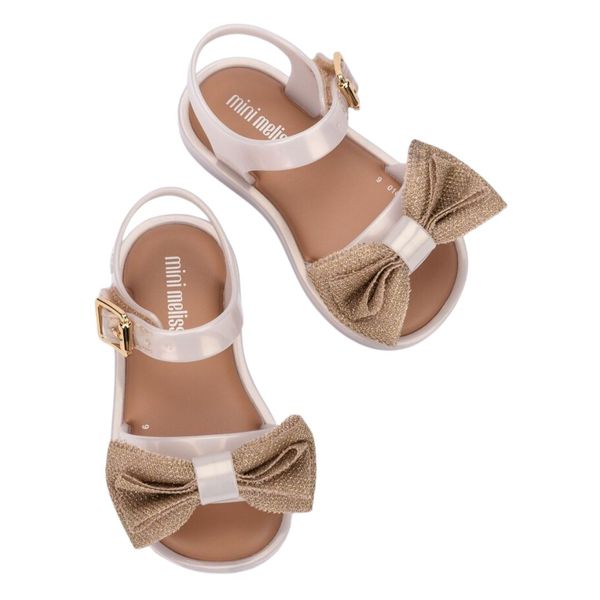 Mini Melissa Mar Sandal Sweet Baby Bege Leitoso/Marrom