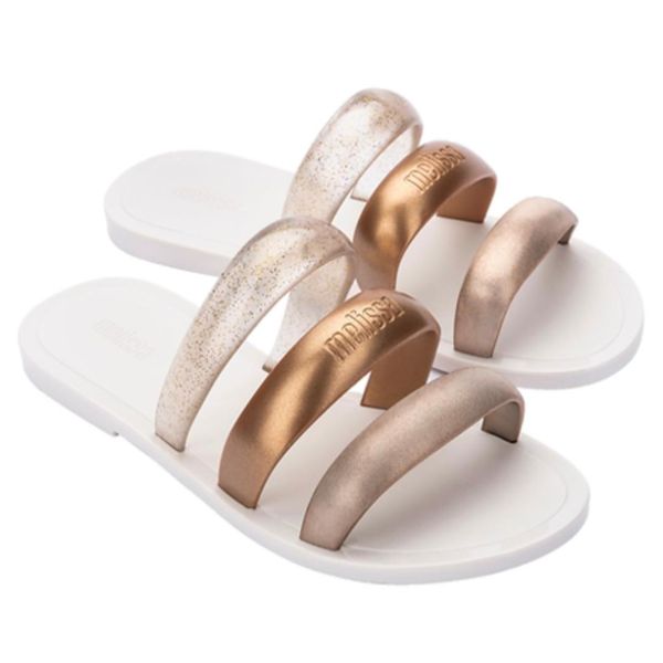 Melissa Eclipse Slide Bronze/Dourado/Branco