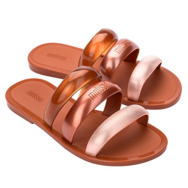 Melissa Eclipse Slide Dourado/Marrom