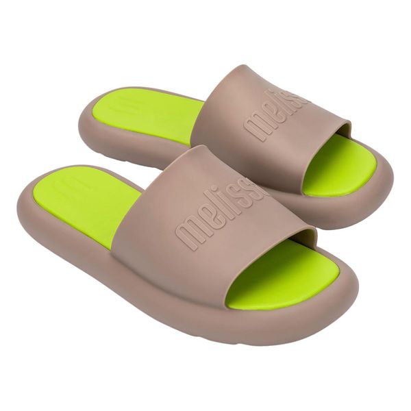 Melissa M Lover Plus Slide Bege Fosco/Verde