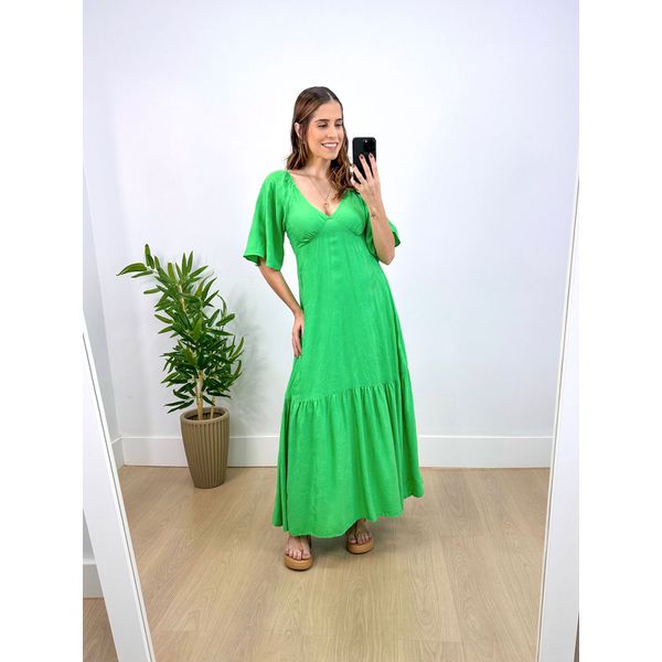 Vestido Longo Bianca Liso Verde