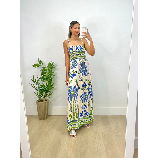 Vestido Mariah Estampado Azul