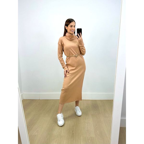 Vestido Moana Manga Longa Nude