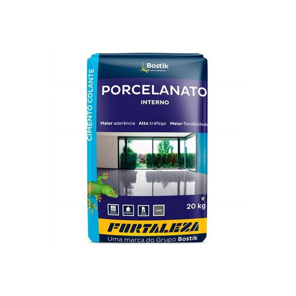 Argamassa Porcelanato Interno - cinza - 20Kg - Fortaleza