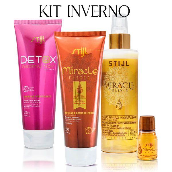KIT INVERNO SH DETOX. MASC MIRACLE. FLUIDO. OLEO