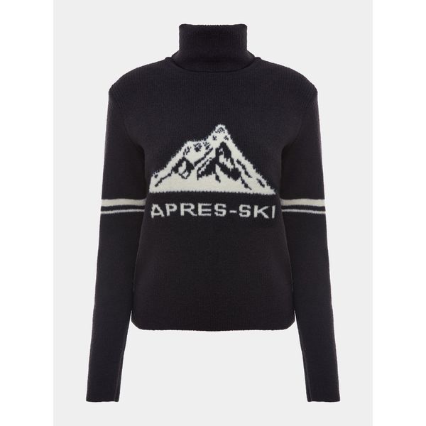 Blusa Em Malha Jacquard Gola Alta Preto Anselmi