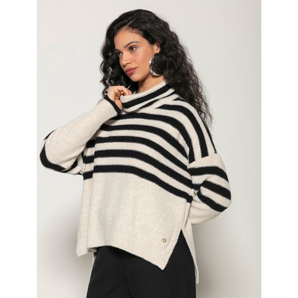 Blusa Malha c/ Gola Alta Listras Biamar