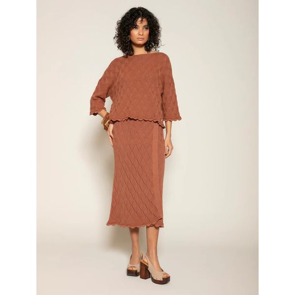 Blusa Trabalhada Biamar Mocha Mousse