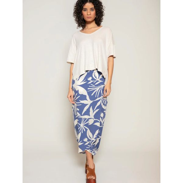 Saia Envelope Floral Biamar Azul