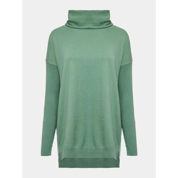 blusa alongada c/ gola anselmi verde