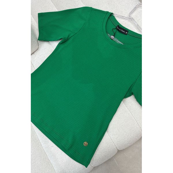 Blusa Malha Canelada Petenatti Verde