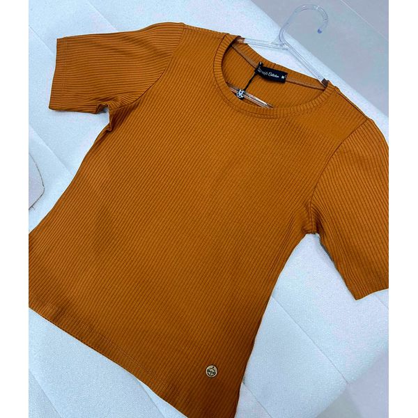 Blusa Malha Canelada Petenatti Camel