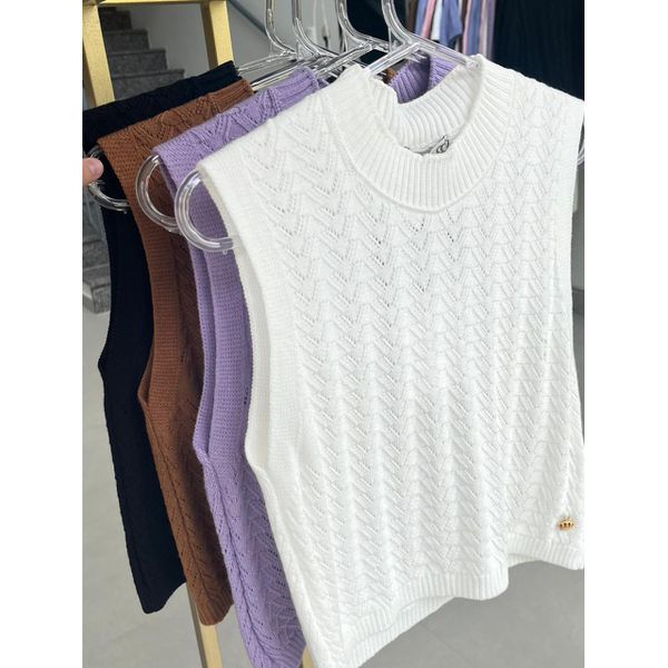 Regata Trico Trabalhada Branca