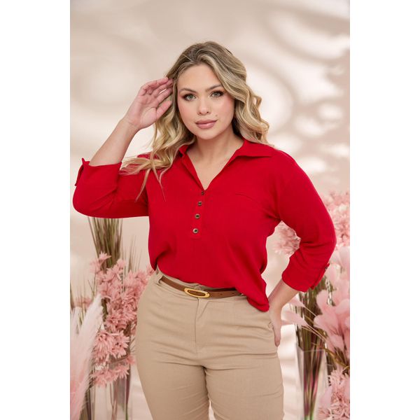 Camisa 3/4 Marci - Vermelha