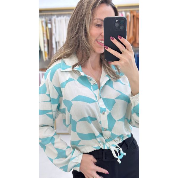 Camisa Estampada Kenia c Amarração 