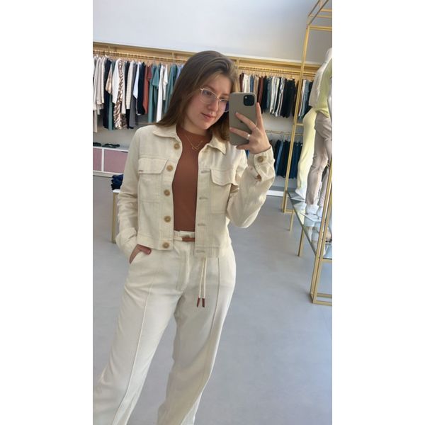 Calça Wide Leg Linho Com Cinto