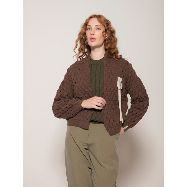 Casaco Ponto Colmeia Biamar Marrom 