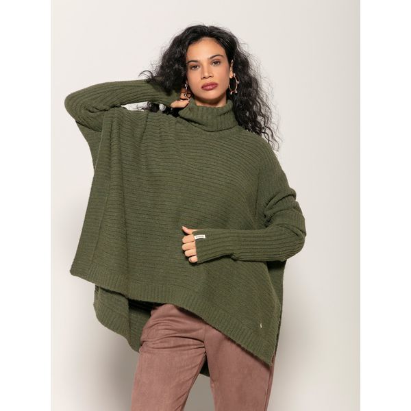 Capa Oversized c/ Mangas Removíveis e Gola Alta Biamar Verde 