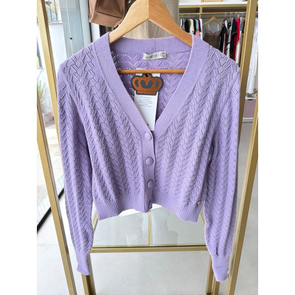 Casaqueto Trico Trabalhado Lilas 