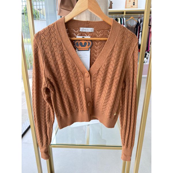 Casaqueto Trico Trabalhado Caramelo 