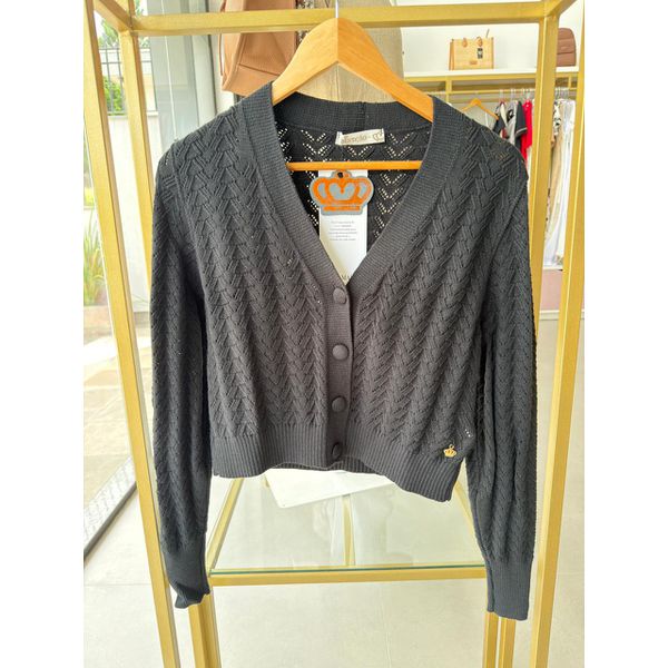 Casaqueto Trico Trabalhado Preto