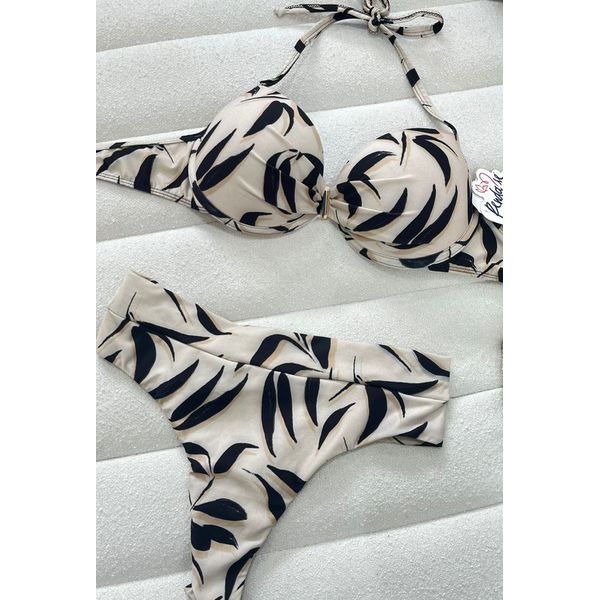 Biquini Areia Estampado Folhas