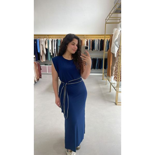 VESTIDO MIDI VISCOLYCRA COM CINTO