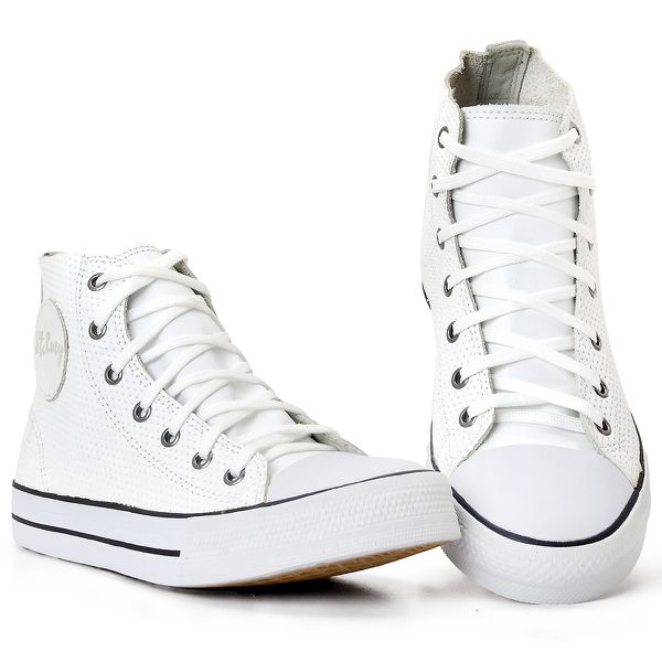 Bota Feminina Couro Legítimo New York - Branco