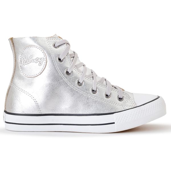 Bota Feminina Couro Legítimo New York - PRATA