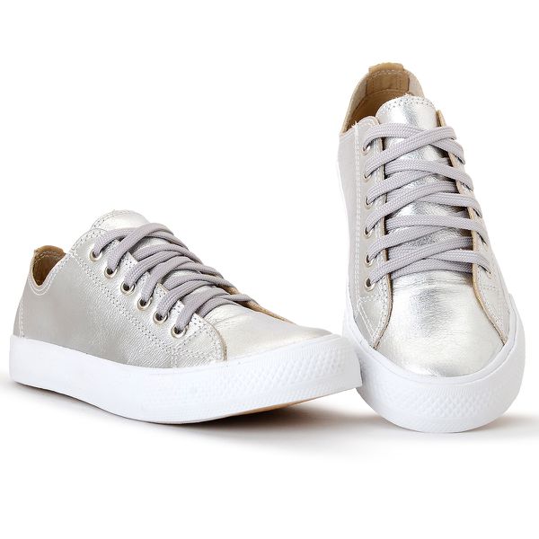 T nis Feminino em Couro Leg timo Elisabeth Prata St. Lucy