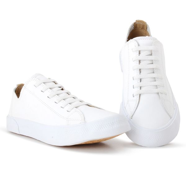 Tênis Feminino em Couro Legítimo Tóquio - Branco