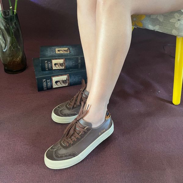 Tênis Feminino em Couro Legítimo Vivienne - Marrom/Onça