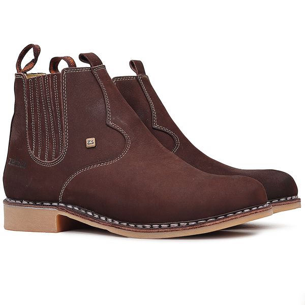 Botina Vira Francesa Zebu Original 64010 Nobuck Caf Store Country
