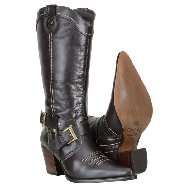Bota Country Feminina Capelli Boots Gucci Café