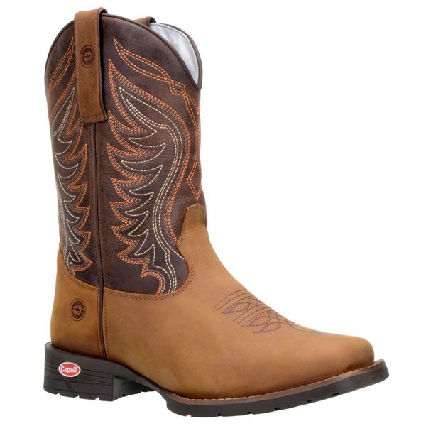 Bota Texana Masculina Capelli Boots Crazy Tabacco