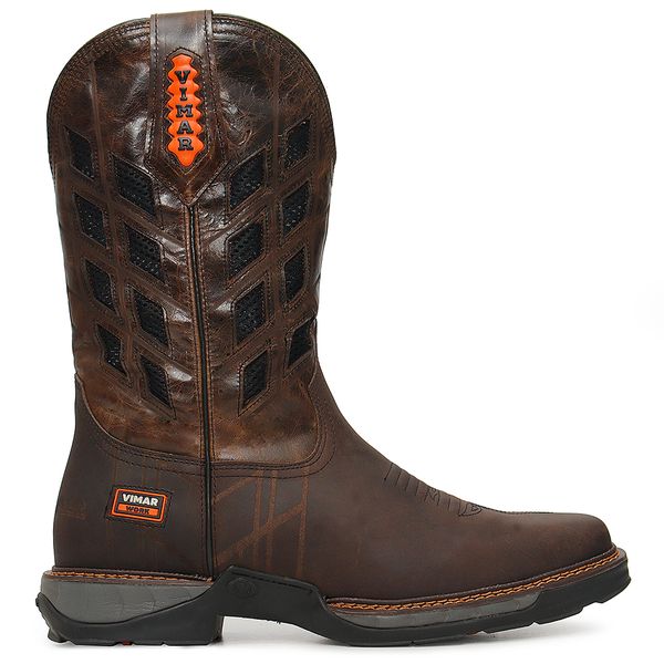 Bota Texana Masculina Country Vimar Boots 81402 Couro Café