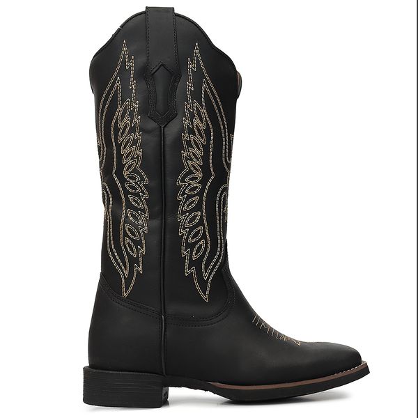 Bota Texana Feminina Bulls Horse 50022 Fóssil Preto