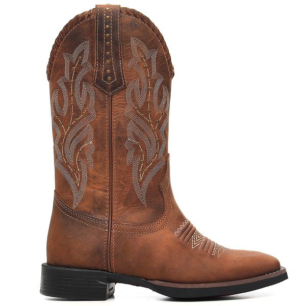 Bota Texana Feminina Vimar Boots 13239 Fossil Castanho
