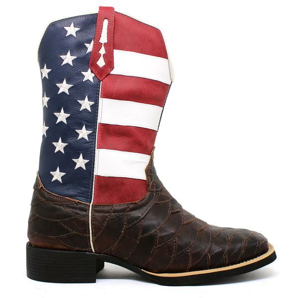 Bota Texana Masculina Bordado American Escamado Caf Store Country