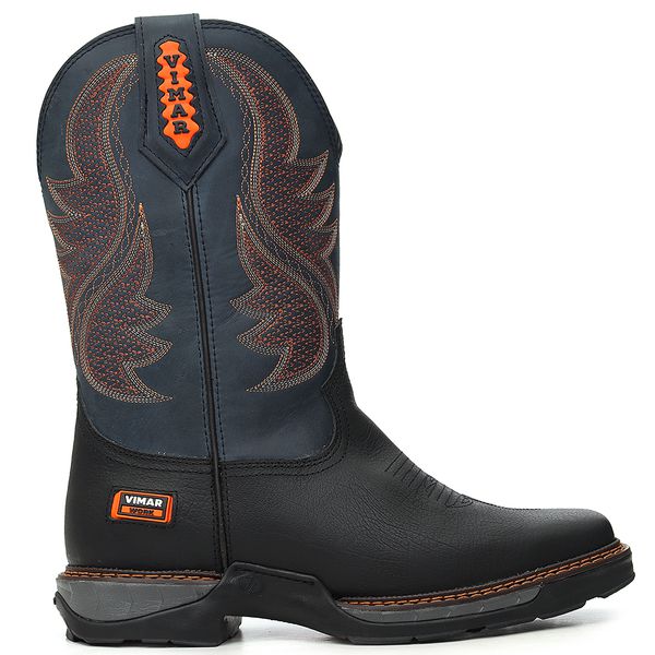Bota Texana Masculina Country Vimar Boots Tribal Couro Preta
