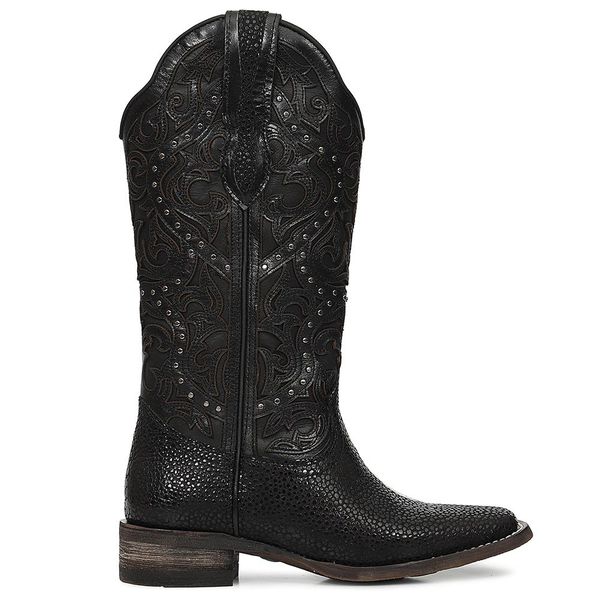 Bota Texana Feminina Vimar Boots 13103 Splash Arraia Internacional Rpl Preto