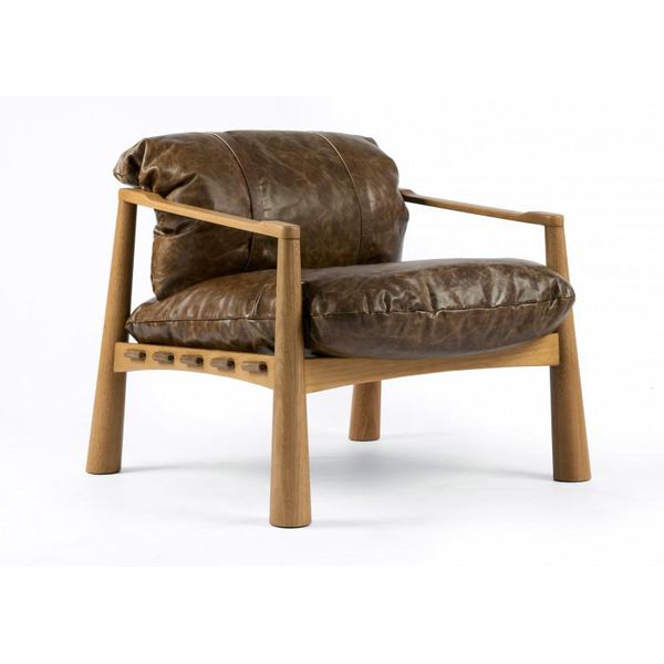 Poltrona Rios Couro Natural - Moora Mobília 