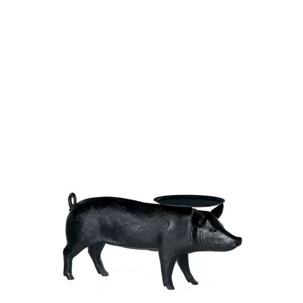 Mesa Lateral PIG De PVC Com Armação De Metal Preta - Salvattore