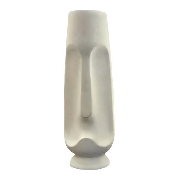 Vaso em Louça Estátua Moai Branco - Salvattore