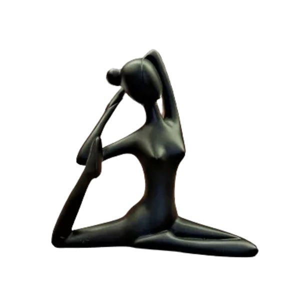 Escultura Yoga em Louça Preta