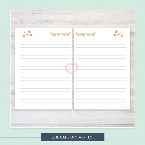 Refil Caderno A5 - Flor