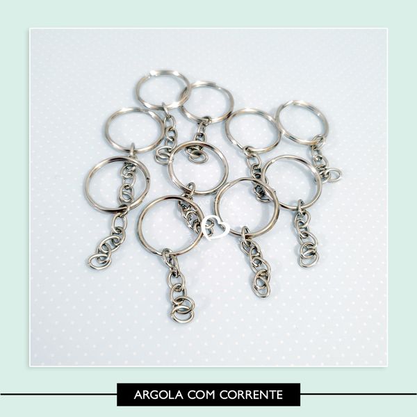 Argola com corrente p chaveiro