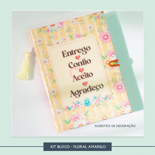 Kit Bloco Floral - Amarelo