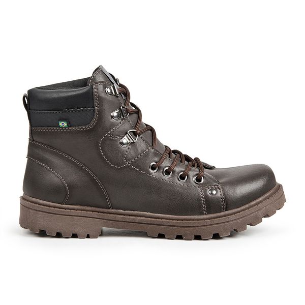 Bota Coturno Masculino Firenze Premium Couro Eco Cafe