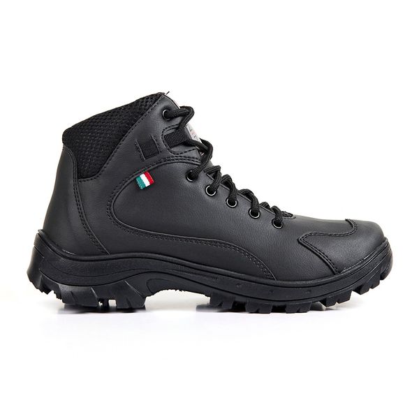 Bota Coturno Adventure Parma Couro Eco Preto